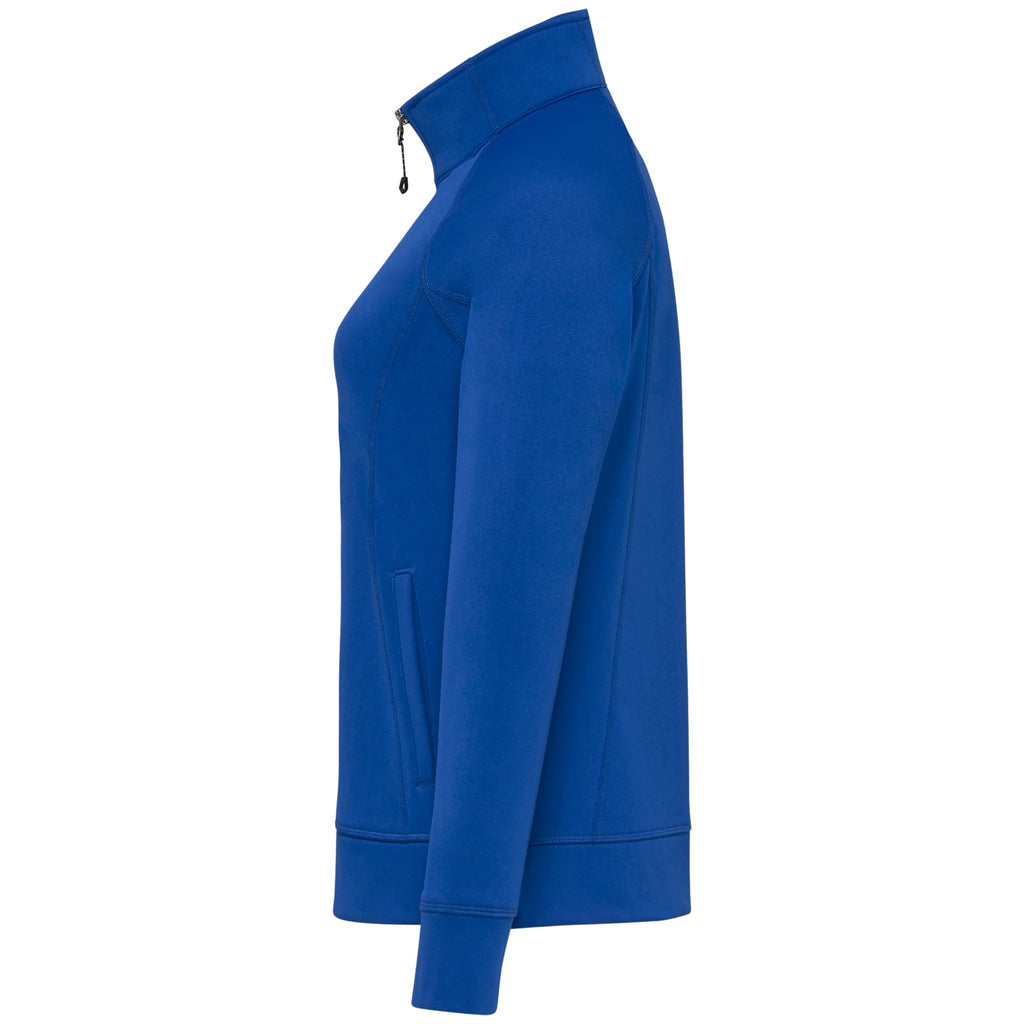 Okapi Performance Full Zip Knit Jacket for Women Transfer - New Royal - Left Side
