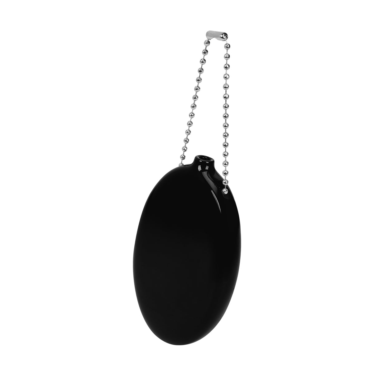 Old School Coin Pouch Keychain That Squeezes - Black - Back_Angle