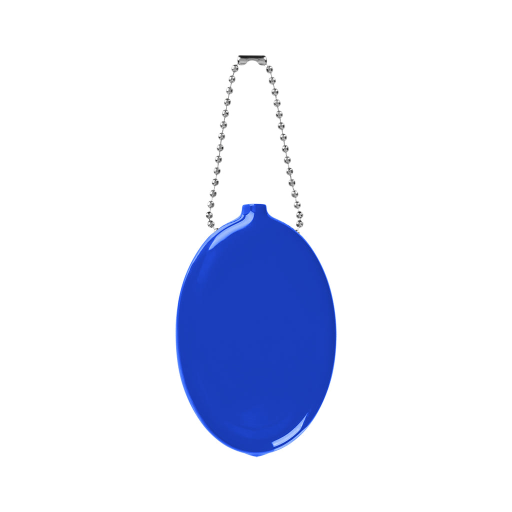 Old School Coin Pouch Keychain That Squeezes - Blue - Back