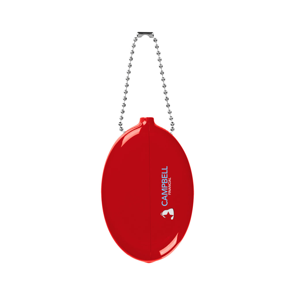 Old School Coin Pouch Keychain That Squeezes - Red - Full Color