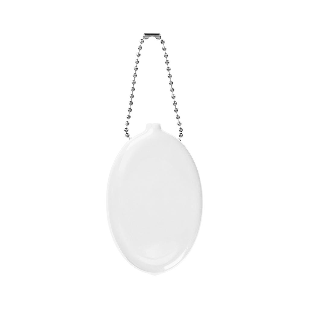 Old School Coin Pouch Keychain That Squeezes - White - Back