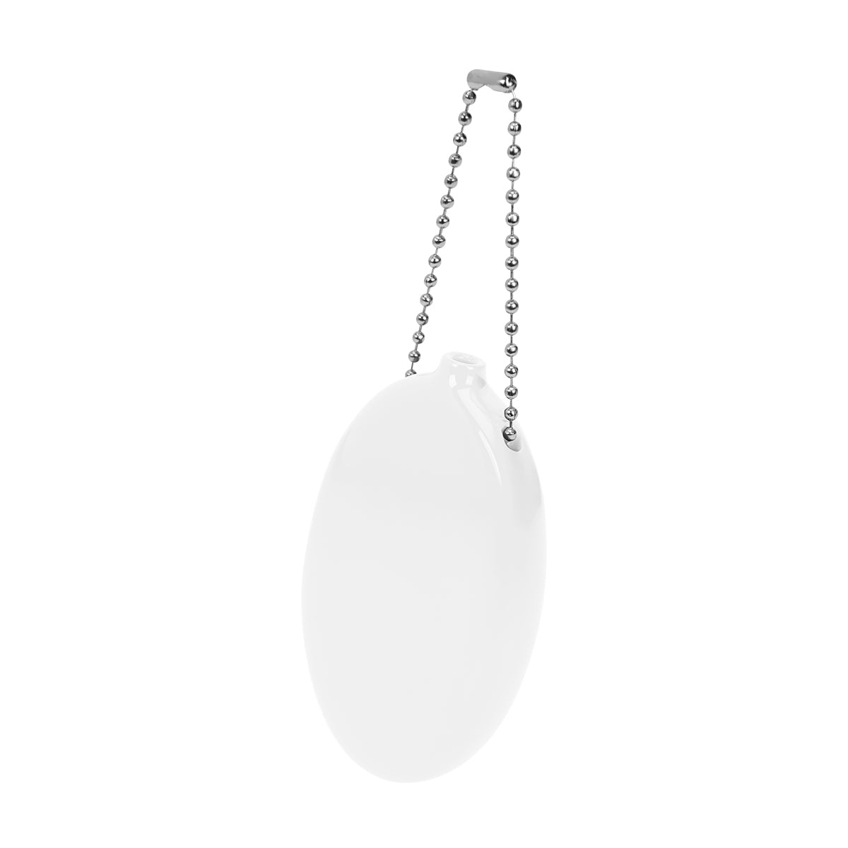 Old School Coin Pouch Keychain That Squeezes - White - Back_Angle