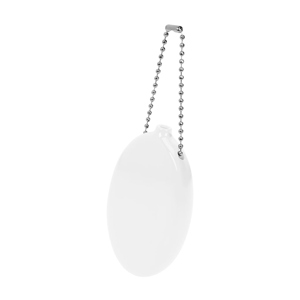 Old School Coin Pouch Keychain That Squeezes - White - Back_Angle