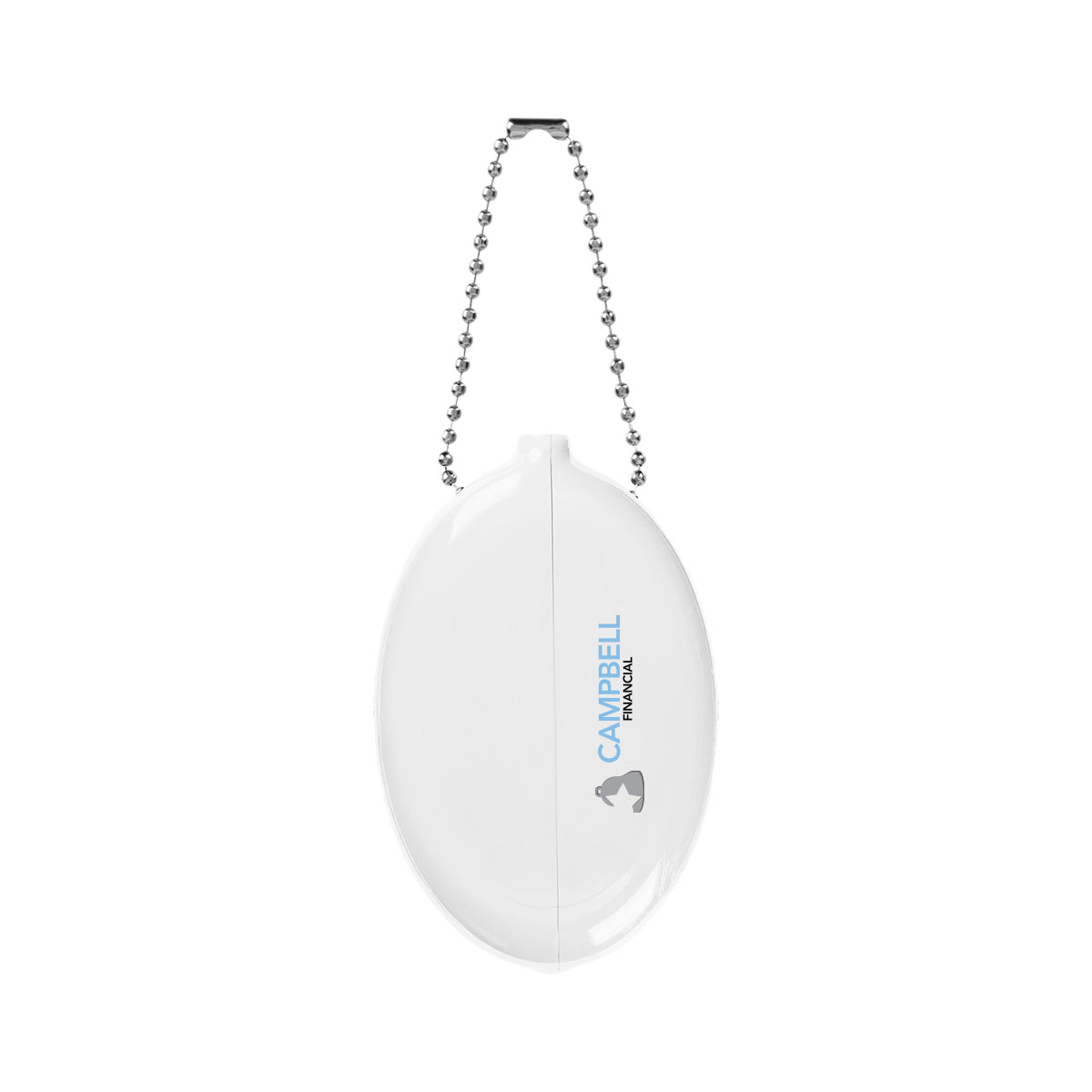 Old School Coin Pouch Keychain That Squeezes - White - Full Color