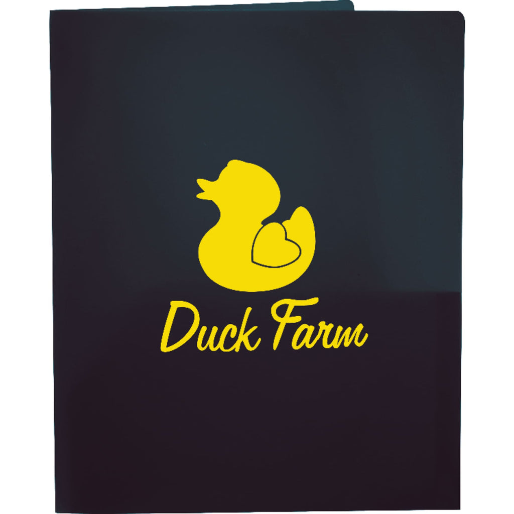 Old School Two-Pocket Folder, Translucent - Transparent Black - Front