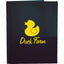 Old School Two-Pocket Folder, Translucent - Transparent Black - Front