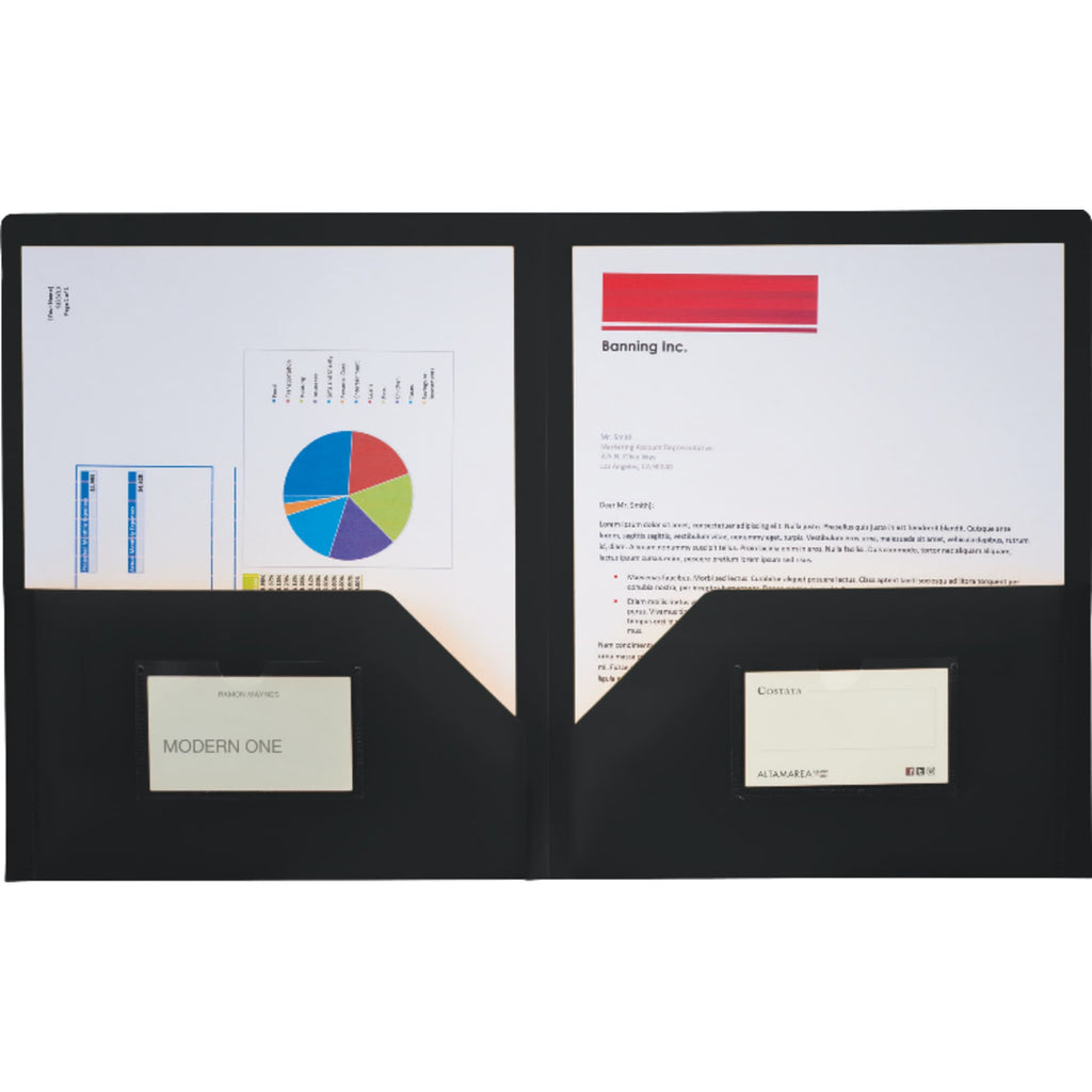 Old School Two-Pocket Folder, Translucent - Transparent Black - Photo