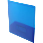 Old School Two-Pocket Folder, Translucent - TrBlue - Left Angle