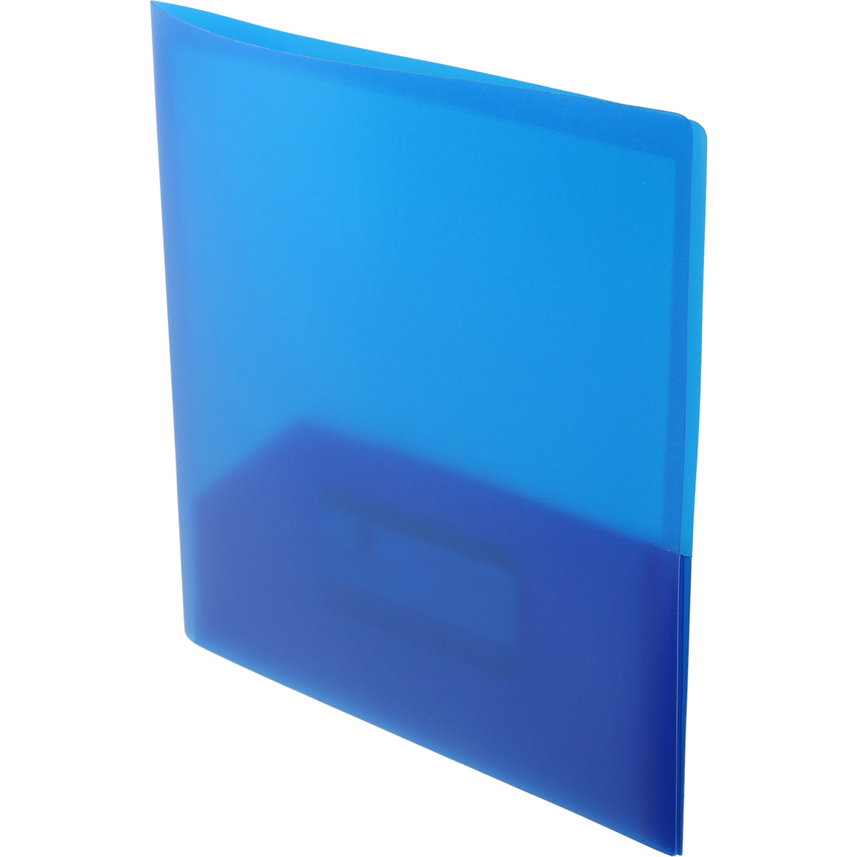 Old School Two-Pocket Folder, Translucent - TrBlue - Left Angle