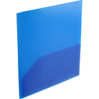 Old School Two-Pocket Folder, Translucent - TrBlue - Right Angle