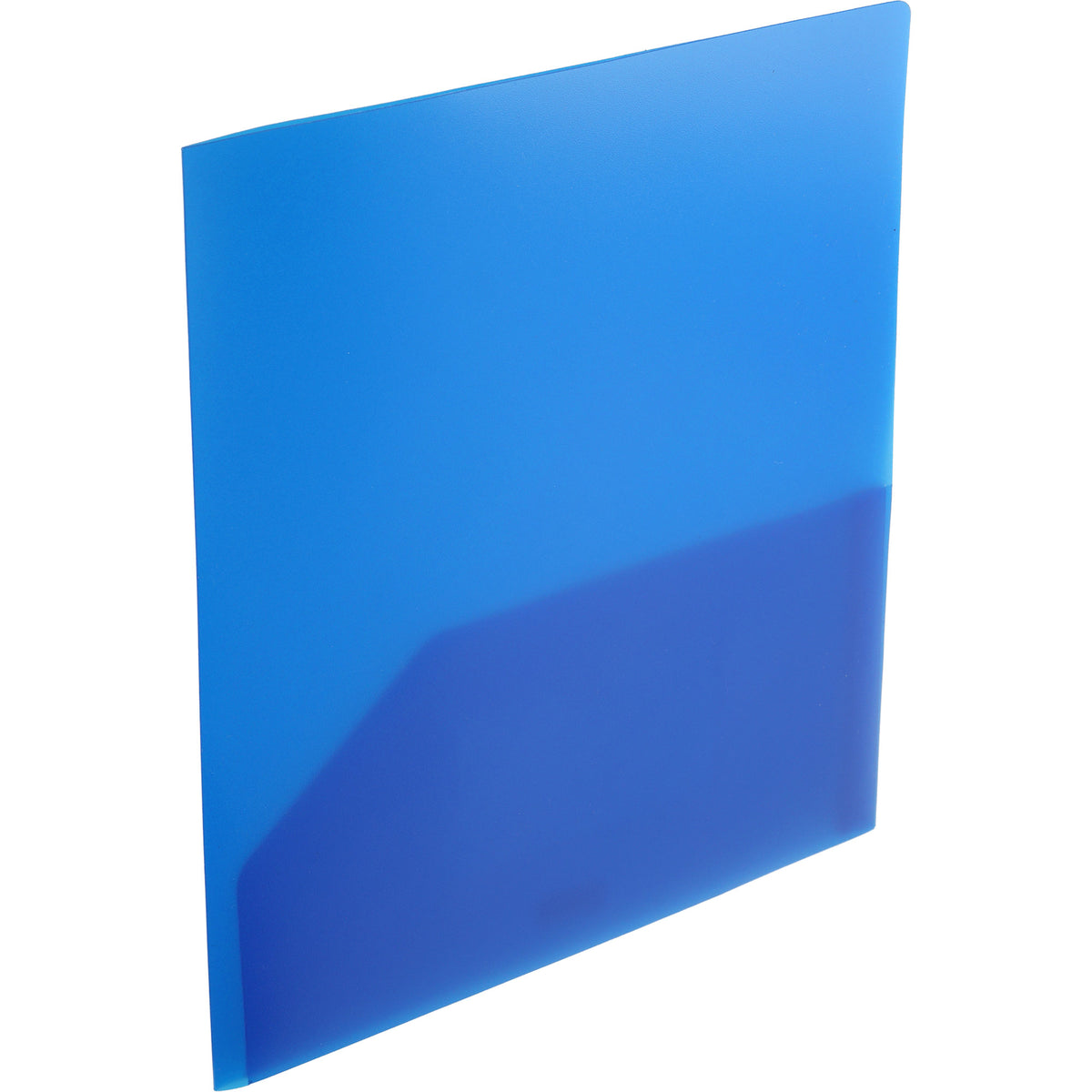 Old School Two-Pocket Folder, Translucent - TrBlue - Right Angle