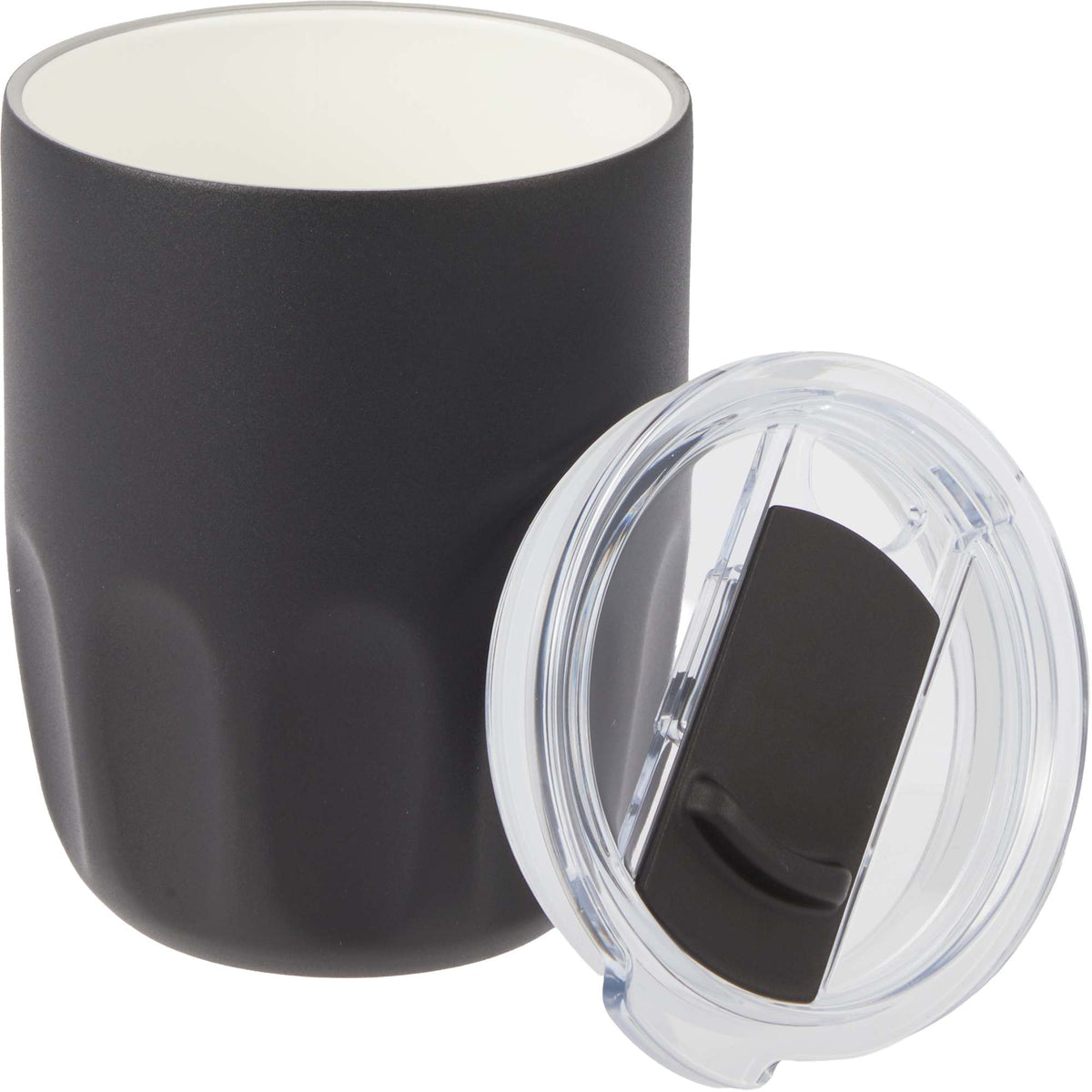 Olla Ceramic Lined Vacuum Coffee Cup, 10 oz - Black - Detail