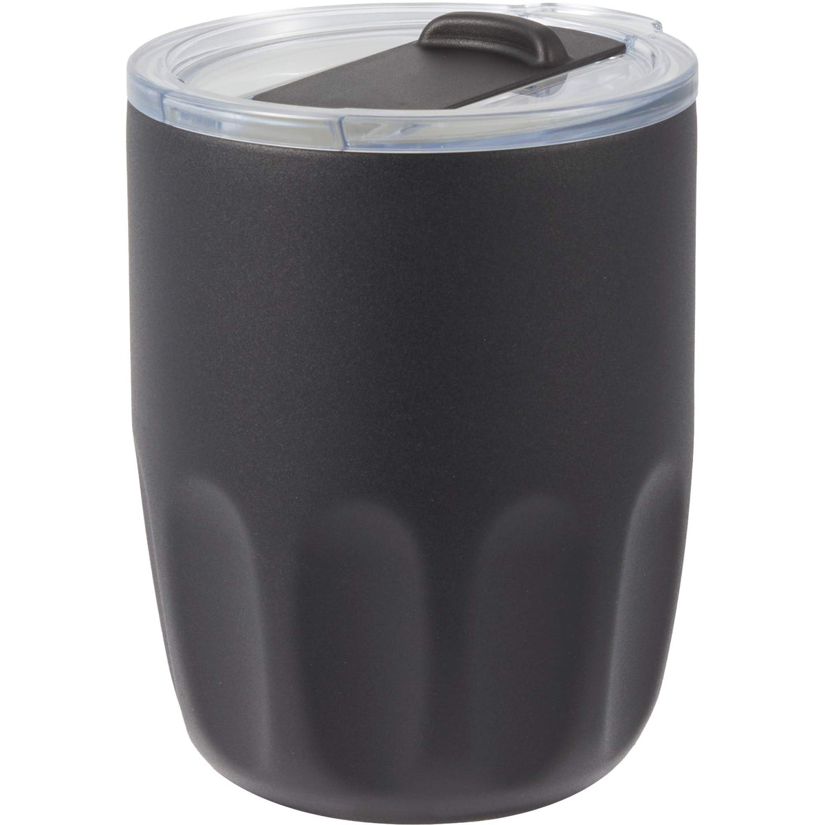 Olla Ceramic Lined Vacuum Coffee Cup, 10 oz - Black - Left Angle