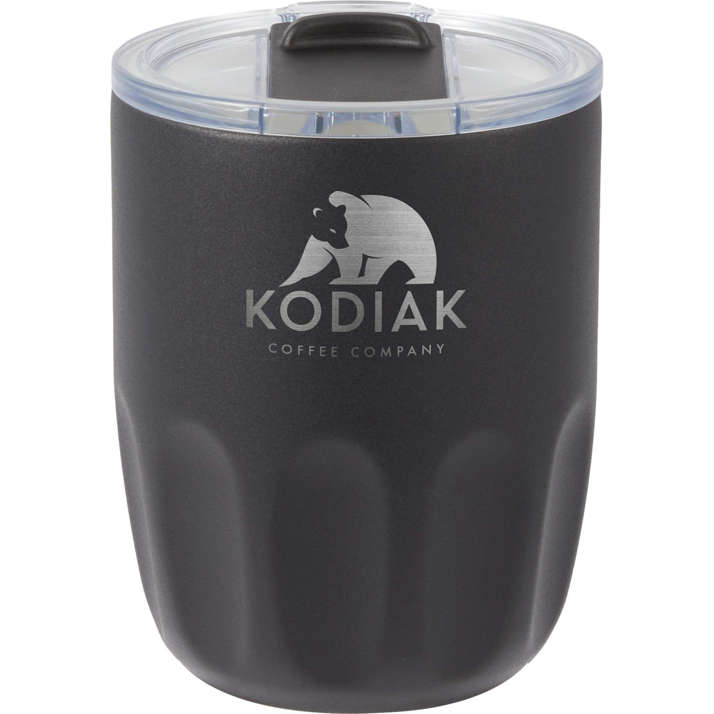 Olla Ceramic Lined Vacuum Coffee Cup, 10 oz Laser Engraving - Black - Front