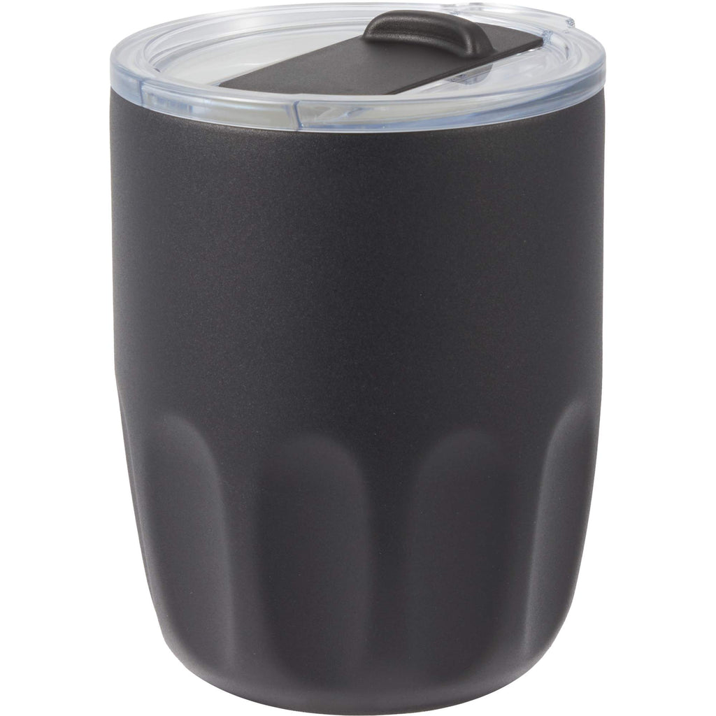 Olla Ceramic Lined Vacuum Coffee Cup, 10 oz Laser Engraving - Black - Left Angle