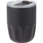 Olla Ceramic Lined Vacuum Coffee Cup, 10 oz Laser Engraving - Black - Left Angle