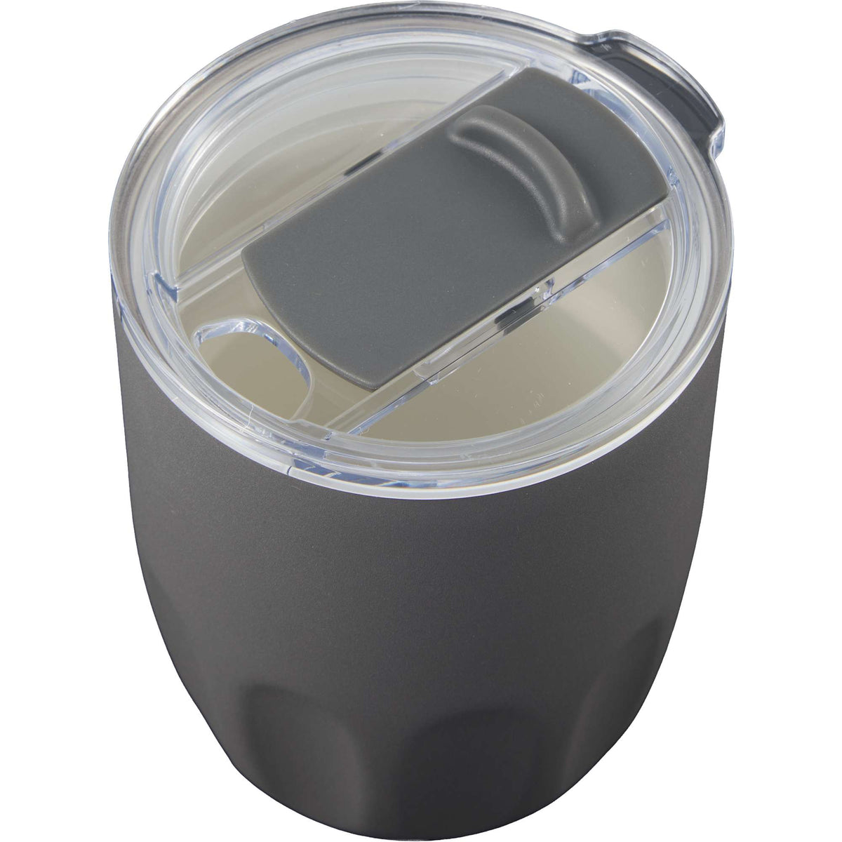 Olla Ceramic Lined Vacuum Coffee Cup, 10 oz Laser Engraving - Charcoal - Detail 2