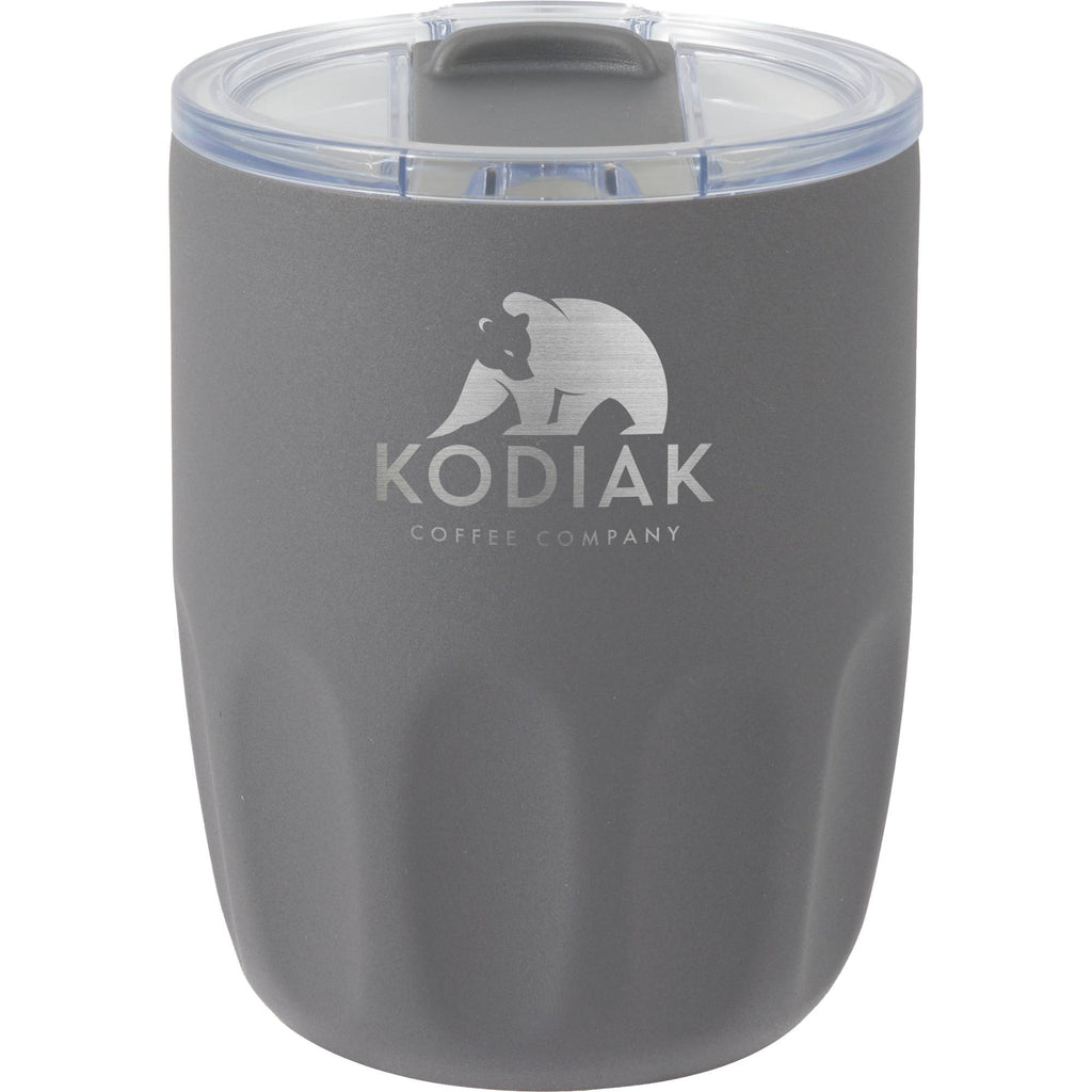 Olla Ceramic Lined Vacuum Coffee Cup, 10 oz Laser Engraving - Charcoal - Front