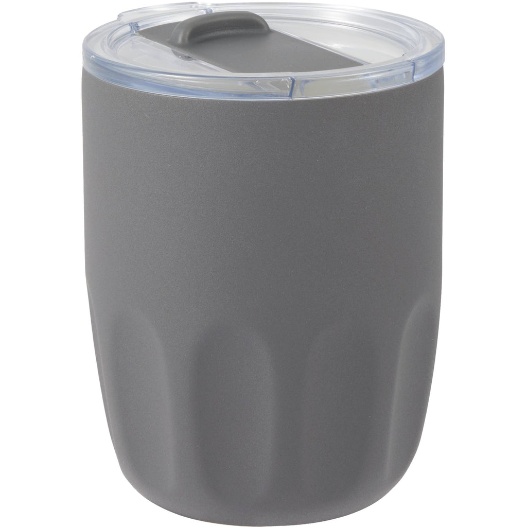 Olla Ceramic Lined Vacuum Coffee Cup, 10 oz Laser Engraving - Charcoal - Right Angle