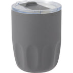 Olla Ceramic Lined Vacuum Coffee Cup, 10 oz Laser Engraving - Charcoal - Right Angle
