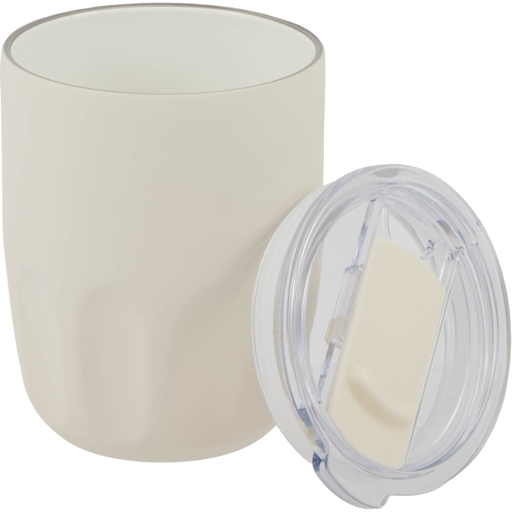 Olla Ceramic Lined Vacuum Coffee Cup, 10 oz Laser Engraving - Cream - Detail