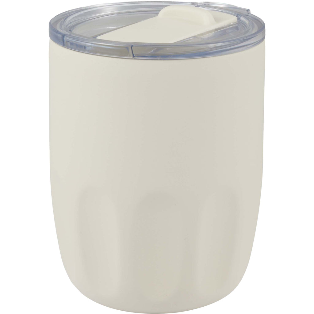 Olla Ceramic Lined Vacuum Coffee Cup, 10 oz Laser Engraving - Cream - Left Angle