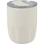 Olla Ceramic Lined Vacuum Coffee Cup, 10 oz Laser Engraving - Cream - Right Angle