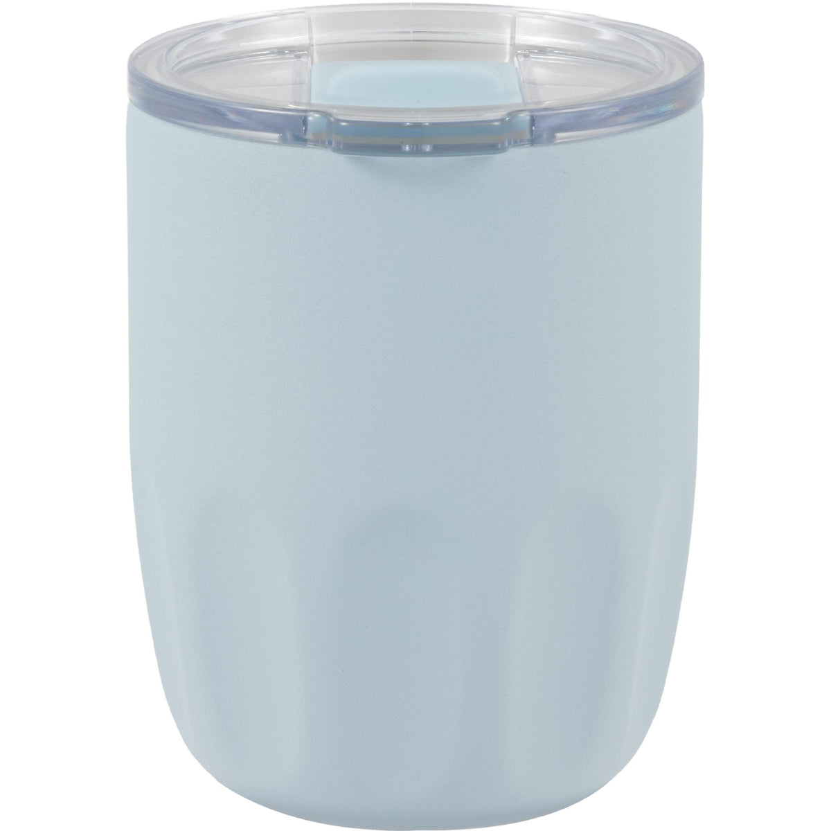 Olla Ceramic Lined Vacuum Coffee Cup, 10 oz Laser Engraving - Light Blue - Back