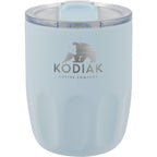 Olla Ceramic Lined Vacuum Coffee Cup, 10 oz Laser Engraving - Light Blue - Front
