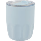 Olla Ceramic Lined Vacuum Coffee Cup, 10 oz Laser Engraving - Light Blue - Left Angle
