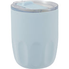 Olla Ceramic Lined Vacuum Coffee Cup, 10 oz Laser Engraving - Light Blue - Right Angle