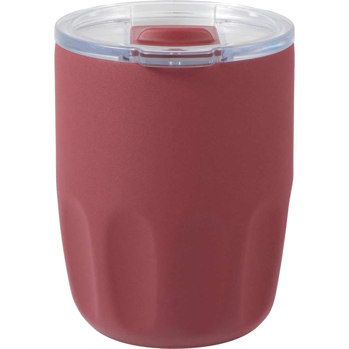 Olla Ceramic Lined Vacuum Coffee Cup, 10 oz Laser Engraving - Maroon - Back