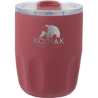 Olla Ceramic Lined Vacuum Coffee Cup, 10 oz Laser Engraving - Maroon - Front