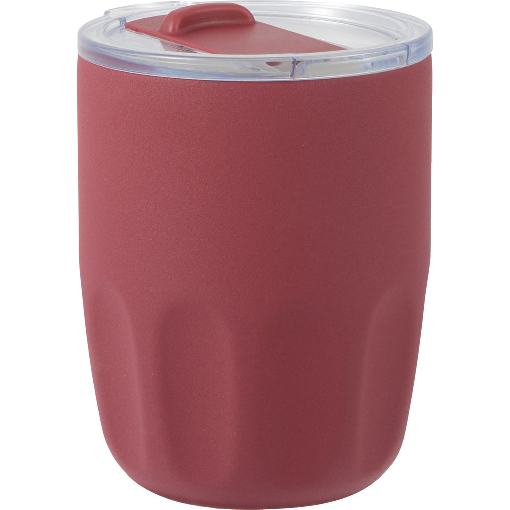 Olla Ceramic Lined Vacuum Coffee Cup, 10 oz Laser Engraving - Maroon - Right Angle