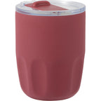 Olla Ceramic Lined Vacuum Coffee Cup, 10 oz Laser Engraving - Maroon - Right Angle