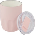 Olla Ceramic Lined Vacuum Coffee Cup, 10 oz Laser Engraving - Pink - Detail