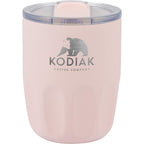 Olla Ceramic Lined Vacuum Coffee Cup, 10 oz Laser Engraving - Pink - Front