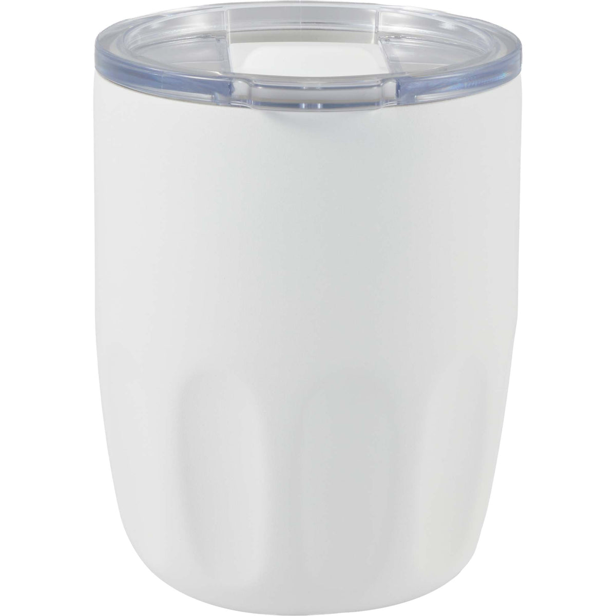 Olla Ceramic Lined Vacuum Coffee Cup, 10 oz Laser Engraving - White - Back