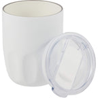 Olla Ceramic Lined Vacuum Coffee Cup, 10 oz Laser Engraving - White - Detail