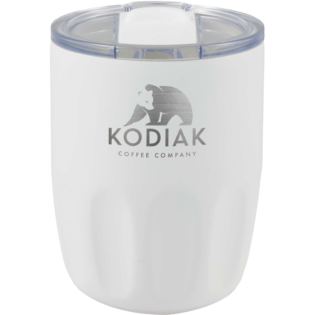 Olla Ceramic Lined Vacuum Coffee Cup, 10 oz Laser Engraving - White - Front