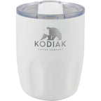 Olla Ceramic Lined Vacuum Coffee Cup, 10 oz Laser Engraving - White - Front