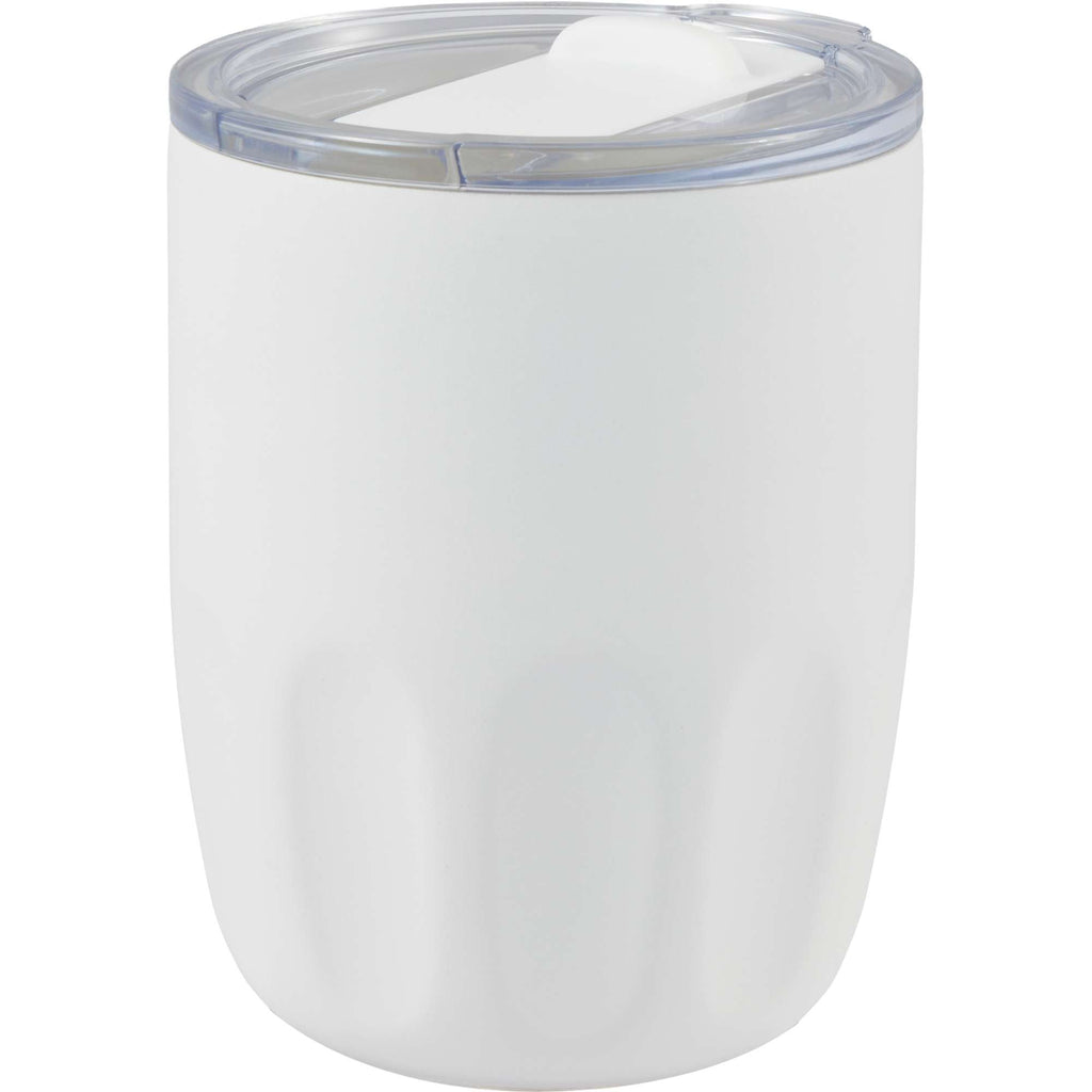 Olla Ceramic Lined Vacuum Coffee Cup, 10 oz Laser Engraving - White - Left Angle