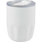 Olla Ceramic Lined Vacuum Coffee Cup, 10 oz Laser Engraving - White - Left Angle