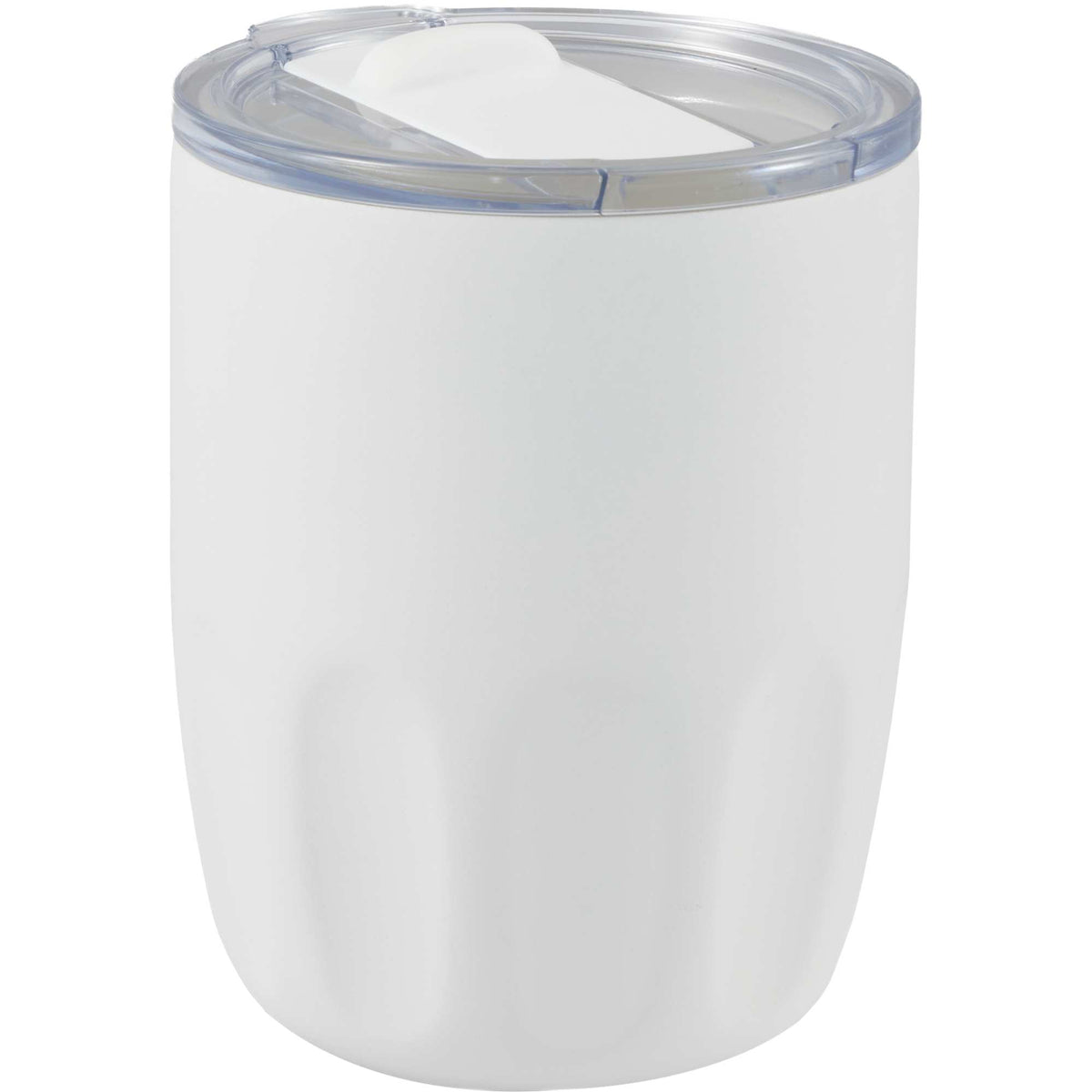 Olla Ceramic Lined Vacuum Coffee Cup, 10 oz Laser Engraving - White - Right Angle