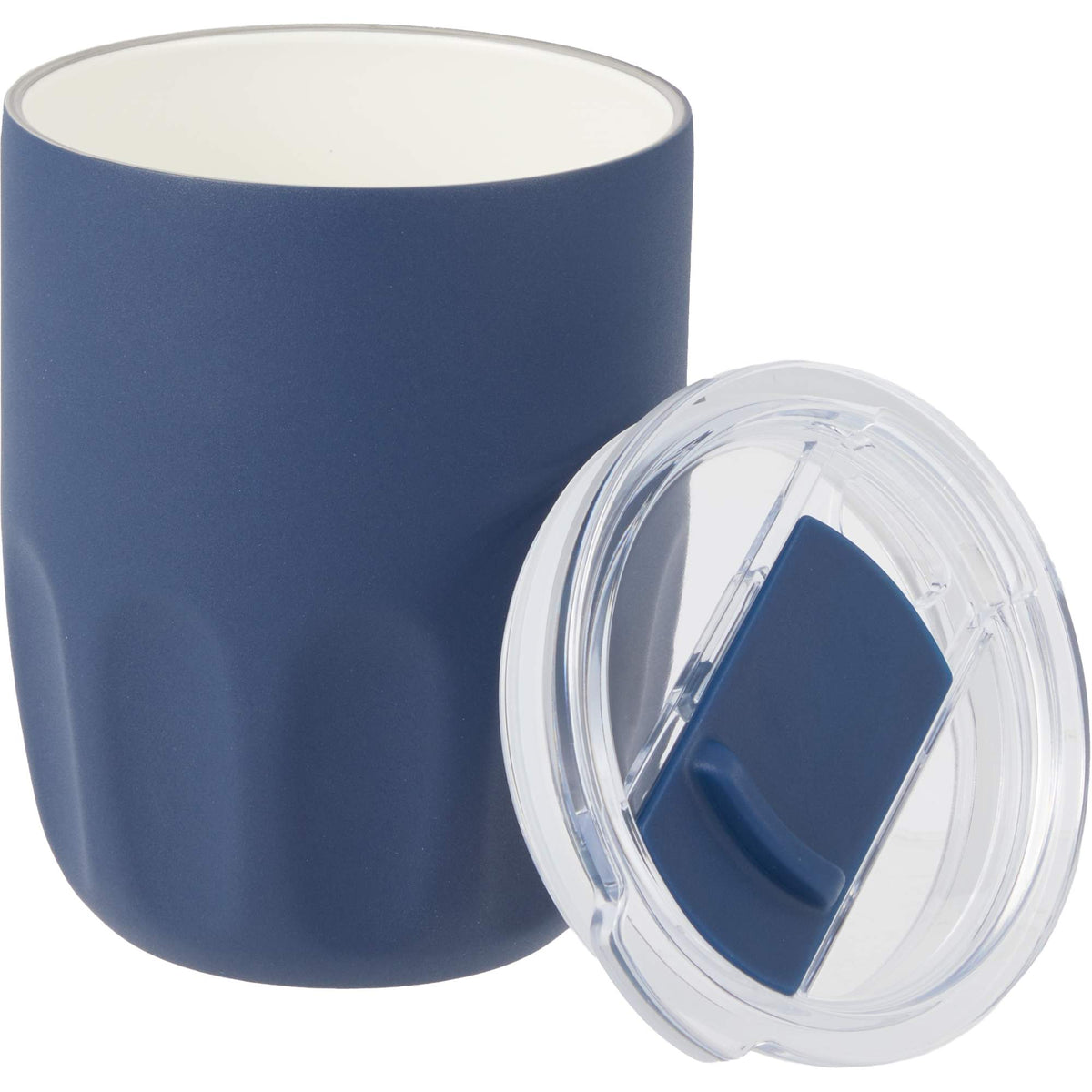 Olla Ceramic Lined Vacuum Coffee Cup, 10 oz - Navy - Detail