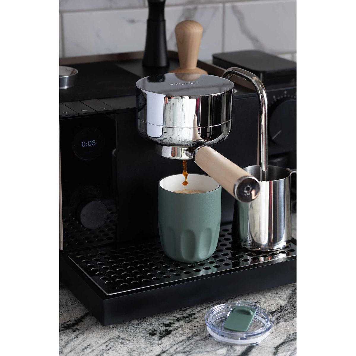 Olla Ceramic Lined Vacuum Coffee Cup, 10 oz - Sage - Photo 2