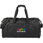 Olympus Garment Duffel Bag in Recycled Polyester Embroidery - Black - Front