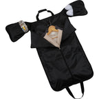 Olympus Garment Duffel Bag in Recycled Polyester Transfer - Black - Propped Open