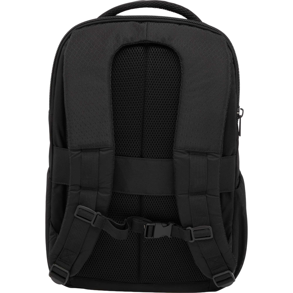 Olympus Recycled Laptop Backpack, 15 Inch Embroidery - Black - Back