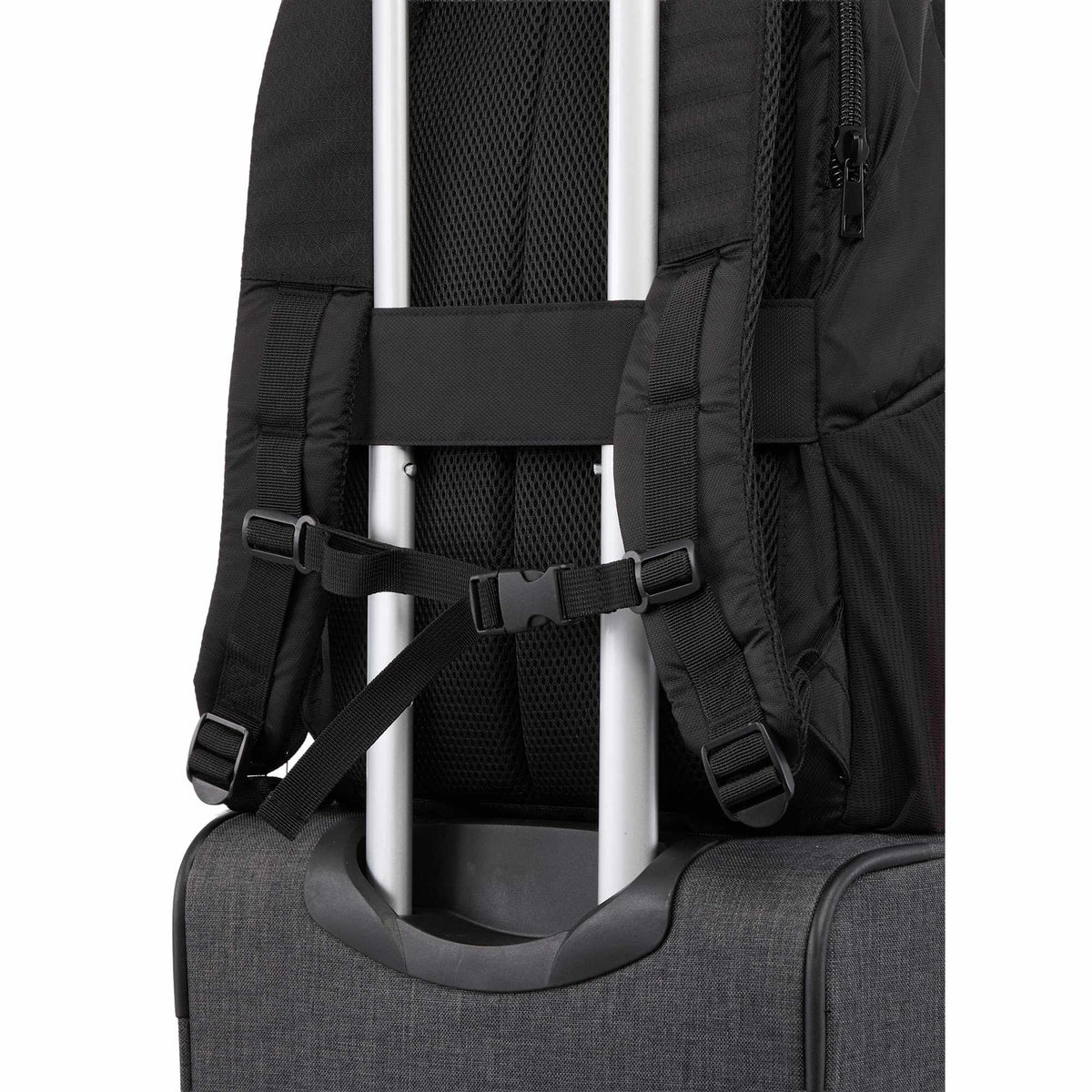 Olympus Recycled Laptop Backpack, 15 Inch Embroidery - Black - Trolley